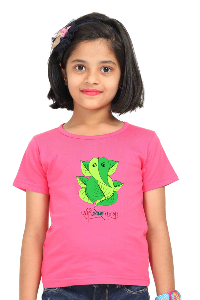 GREEN GANESH T-SHIRT FOR GIRLS 2 YRS TO 13YRS