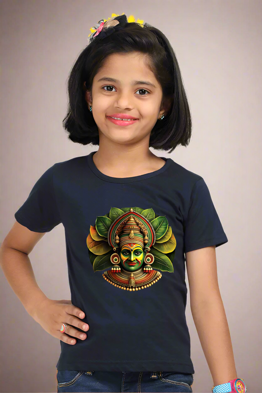 KATHAKALI ONAM DESIGN T-SHIRT FOR GIRLS 5 YRS TO 13 YRS