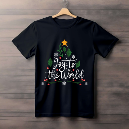 JOY TO THE WORLD CHRISTMAS THEMED CLASSIC T-SHIRT FOR MEN