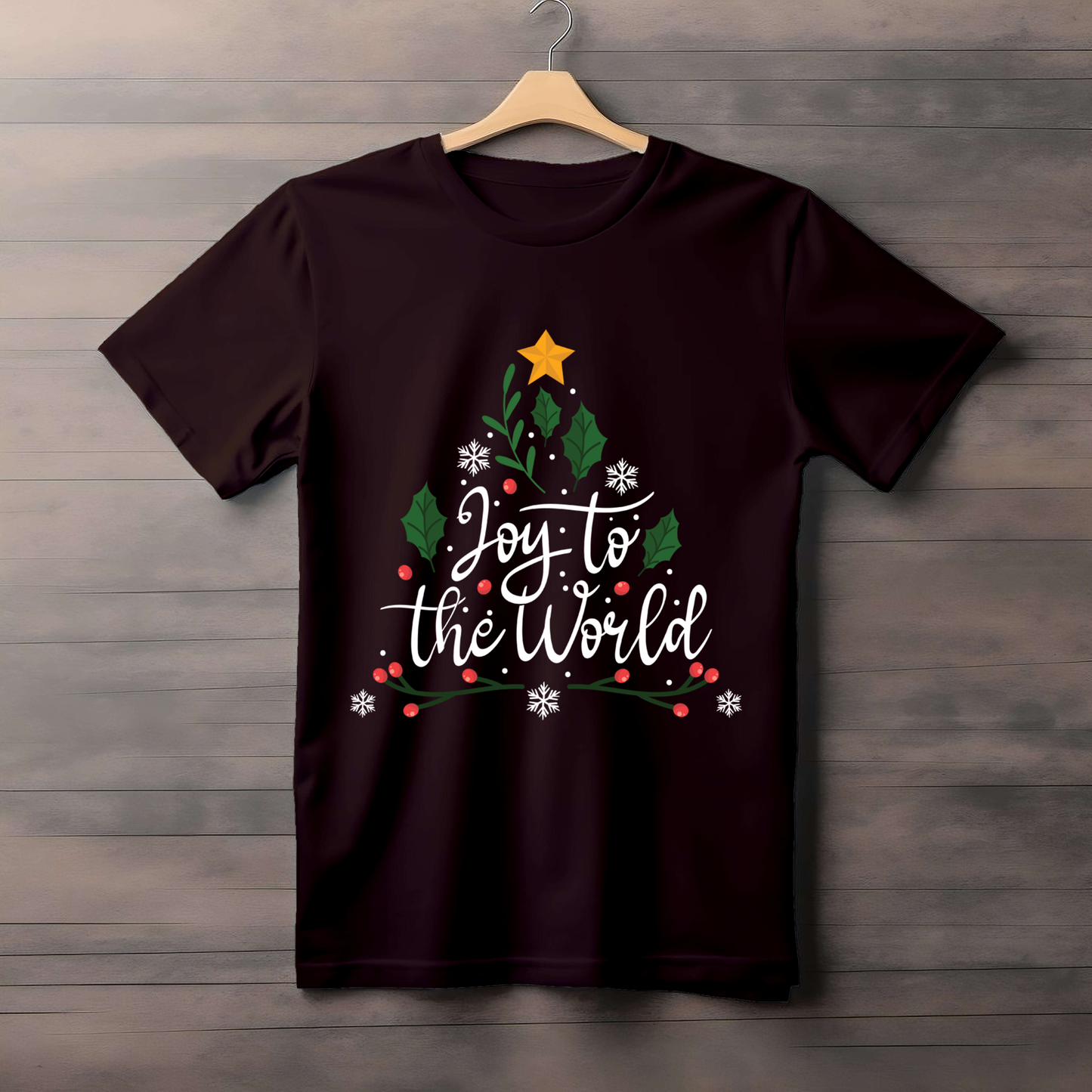 JOY TO THE WORLD CHRISTMAS THEMED CLASSIC T-SHIRT FOR MEN