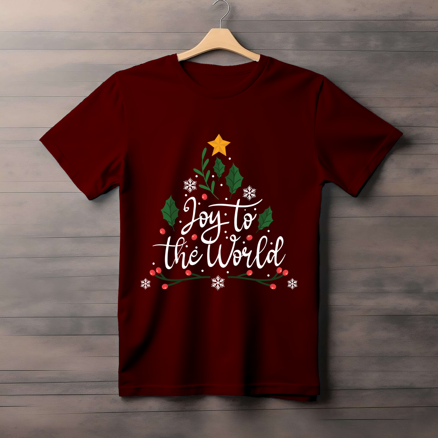 JOY TO THE WORLD CHRISTMAS THEMED CLASSIC T-SHIRT FOR MEN