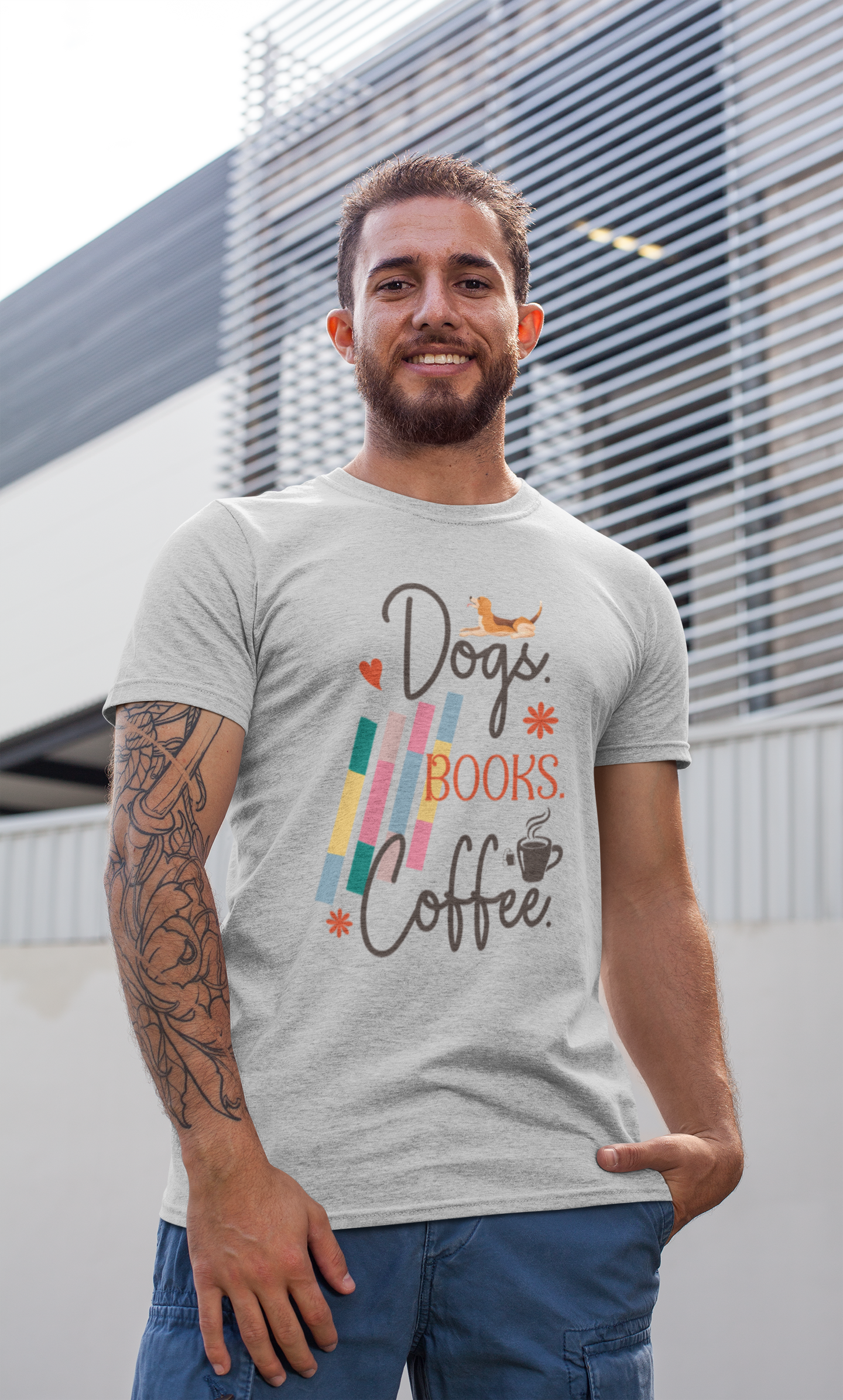 Dogs Books Coffee CLASSIC T-SHIRT FOR MEN