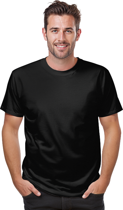 MENS PLAIN SUPIMA TSHIRT - BLACK