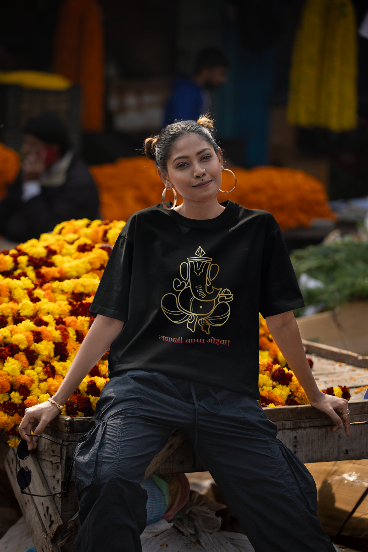 GANESH FESTIVAL OVERSIZED T-SHIRT FOR WOMEN